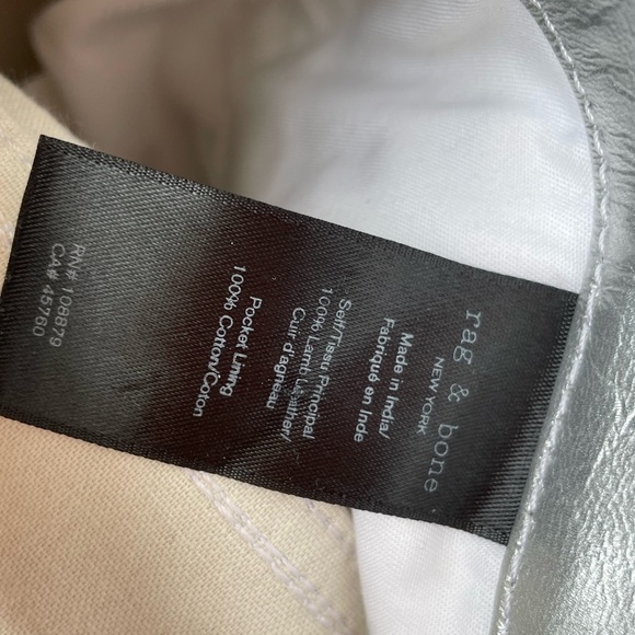 Rag & Bone Silver Leather Miniskirt - Picture 4 of 5